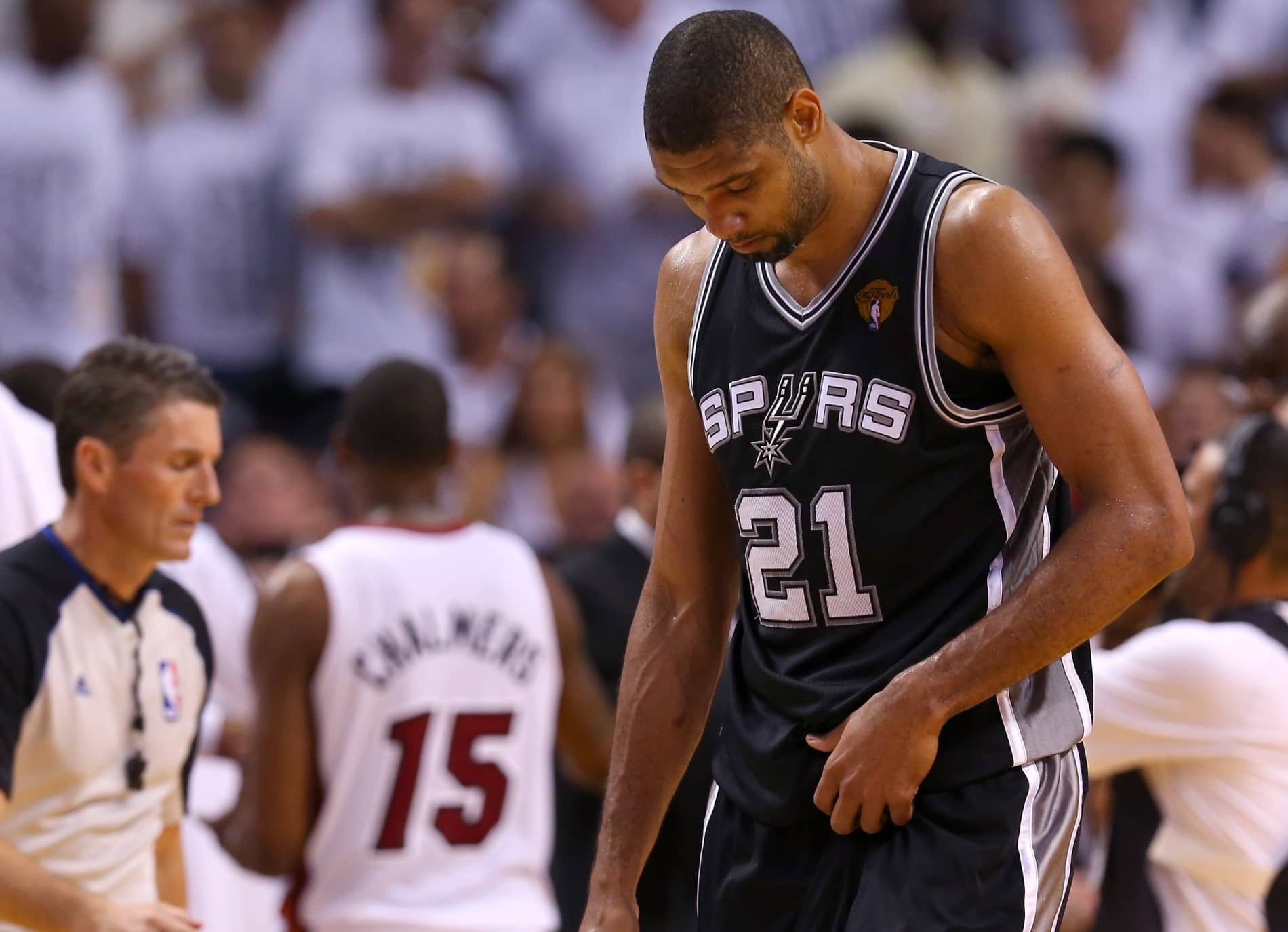 Tim Duncan abatido tras fallar tiro NBA Finals 2013